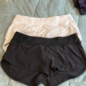 Lot of 2 lululemon speed up shorts.  Size 8. Excellent condition